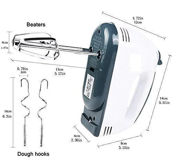 White_Hand_Blender_|Food_Blender,_Egg_Mixer_Blenders_Hand_Mixer_|_Easy_Mix,_Powerful_260_Watt_Motor_|_7_Speed_Control_+_Turbo_|_Dough_Hooks_And_Strip_Attachments