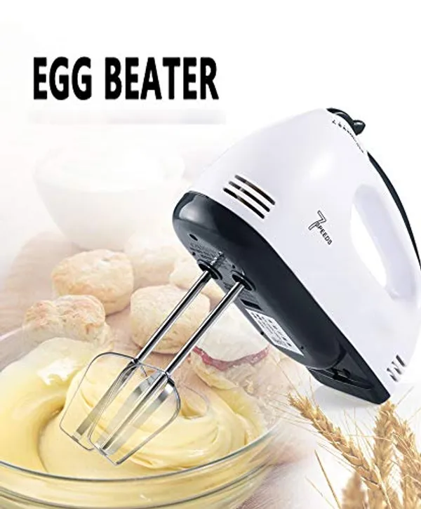 White_Hand_Blender_|Food_Blender,_Egg_Mixer_Blenders_Hand_Mixer_|_Easy_Mix,_Powerful_260_Watt_Motor_|_7_Speed_Control_+_Turbo_|_Dough_Hooks_And_Strip_Attachments