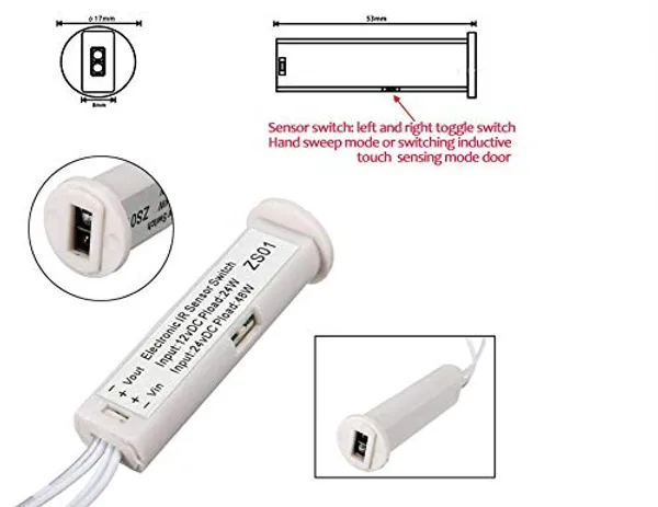 White_12V/24V_Led_Ir_Door_Sensor_Touchless_Mini_Motion_Detector_Electronic_Ir_Sensor_Switch_Work_With_Under_Cabinet_Light_Or_Showcase_Auto._Controller