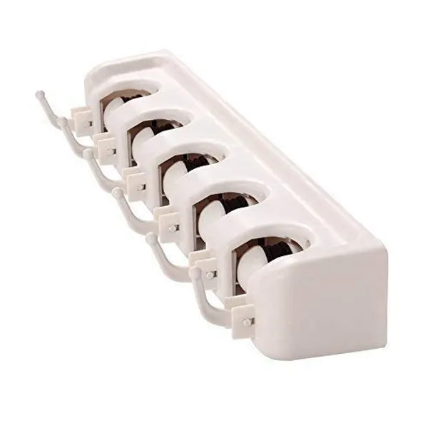 Grey_Mop_And_Broom_Holder_|_Wall_Hanging,Plastic_5_Slots_With_6_Inbuilt_Hanging_Hooks