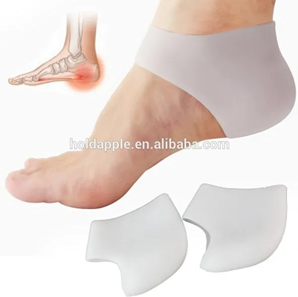Beige_Silicone_Gel_Heel_Pad_Socks_For_Heel_Swelling_Pain_Relief,Dry_Hard_Cracked_Heels_Repair_Cream_Foot_Care_Support_Cushion_-_For_Men_And_Women