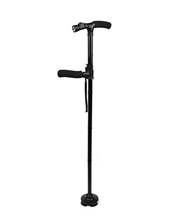 Black_Two_Handled_Cane_With_More_Grip_&_Less_Slip_Dependable_Folding_Cane_With_Built_In_Lights