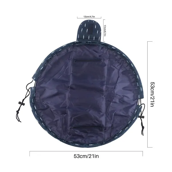 Grey_Polyester_Duck_14_Cms_Cosmetic_Compact_Pouch