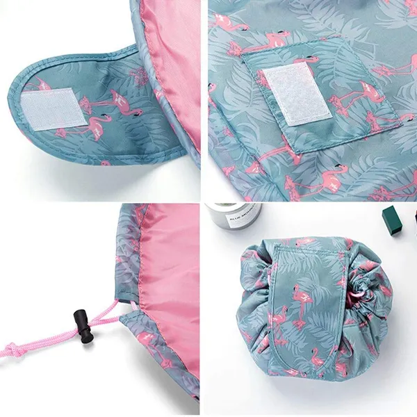 Grey_Polyester_Duck_14_Cms_Cosmetic_Compact_Pouch