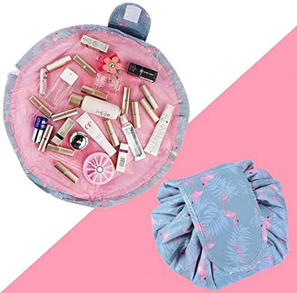 Grey_Polyester_Duck_14_Cms_Cosmetic_Compact_Pouch