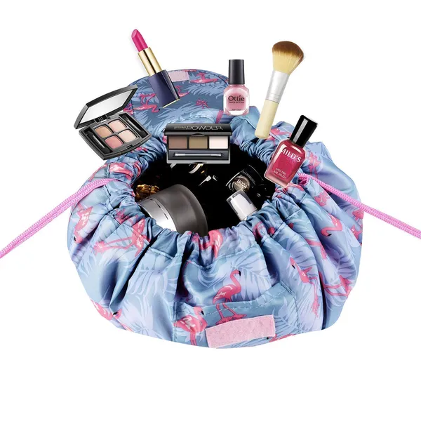 Grey_Polyester_Duck_14_Cms_Cosmetic_Compact_Pouch