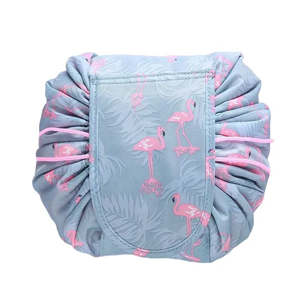 Grey_Polyester_Duck_14_Cms_Cosmetic_Compact_Pouch