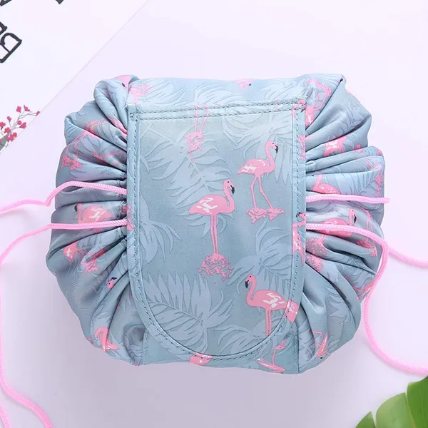 Grey_Polyester_Duck_14_Cms_Cosmetic_Compact_Pouch
