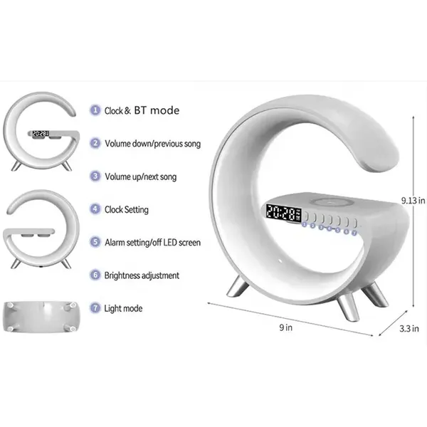 White_Rgb_Lamp_Alarm_Clock_With_Led_Ambient_Desk_Lamp_Night_Light_Wireless_Charger_(Adv)