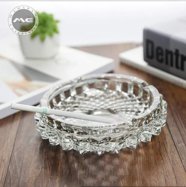 Transparent_Glass_Tray_For_Ash_-_Glass_Cut_Design_&_Fine_Quality_-_Diameter_(19Cm)