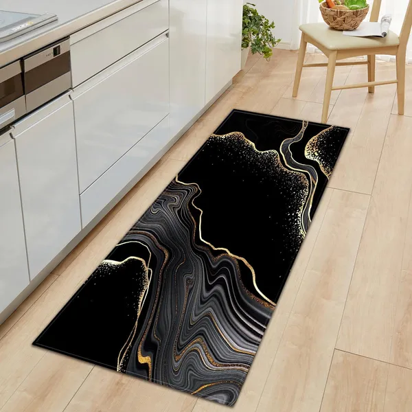 Black_Modern_Kitchen_Floor_Mat_With_Water_And_Oil_Absorption,_Anti_Slip_Crystal_Velvet_Long_Strip_Foot_Mat
