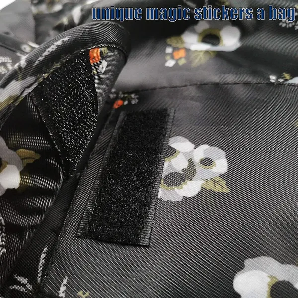 Black_Floral_Women's_Convenient_And_Waterproof_Multifunction_Portable_Lazy_Travel_Cosmetic_Storage_Makeup_Organizer_Toiletry_Bag_With_Drawstrings