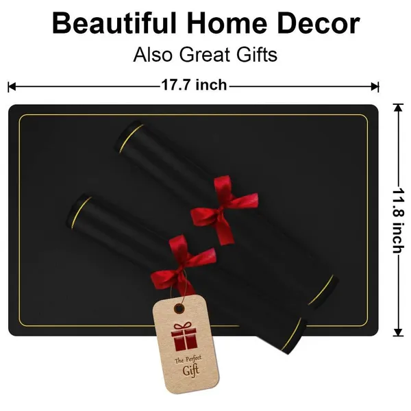 Black_Pu_Leather_Dining_Table_Mat_Waterproof_Heat_Insulation_Placements