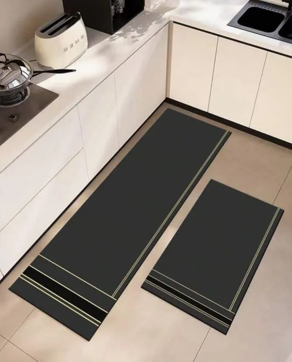 Black_Modern_Kitchen_Floor_Mat_With_Water_And_Oil_Absorption,Kitchen_Rug_Anti_Slip_Crystal_Velvet_Long_Strip_Foot_Mat
