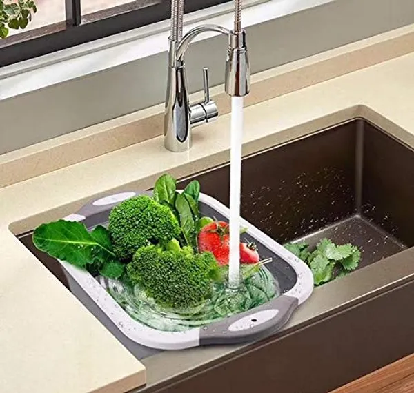 White_Foldable_Vegetable_Sink_Drain_Basket_Home_Kitchen_Sink_Washing_Fruit_Bowl_Vegetable_Basket_Functional_Folding_Cutting_Board_(Chopping_Board)