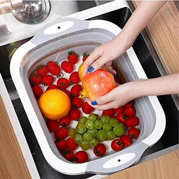 White_Foldable_Vegetable_Sink_Drain_Basket_Home_Kitchen_Sink_Washing_Fruit_Bowl_Vegetable_Basket_Functional_Folding_Cutting_Board_(Chopping_Board)
