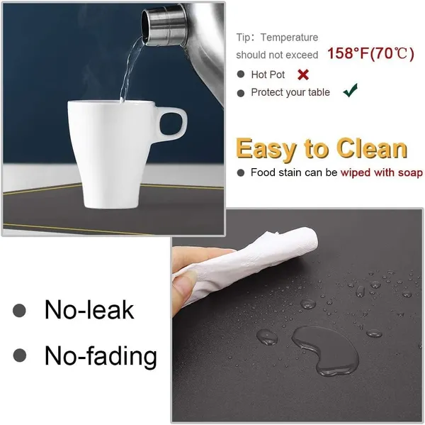 Set_of_6_Gray_Pu_Leather_Dining_Table_Mat_Waterproof_Heat_Insulation_Placements
