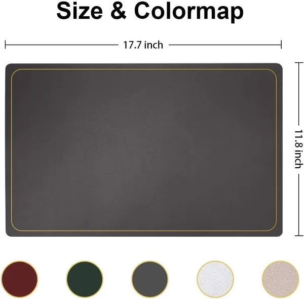 Set_of_6_Gray_Pu_Leather_Dining_Table_Mat_Waterproof_Heat_Insulation_Placements