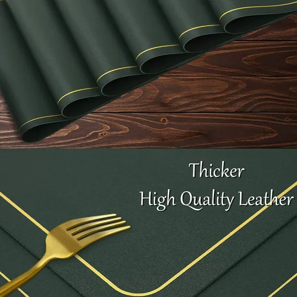 Green_Pu_Leather_Dining_Table_Mat_Waterproof_Heat_Insulation_Placements