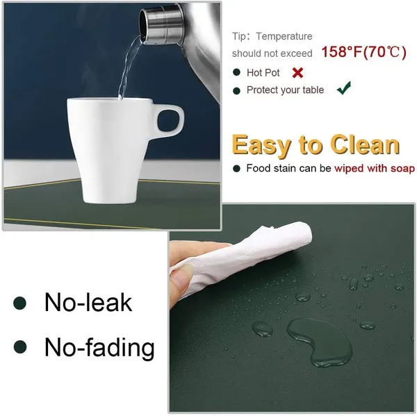 Green_Pu_Leather_Dining_Table_Mat_Waterproof_Heat_Insulation_Placements