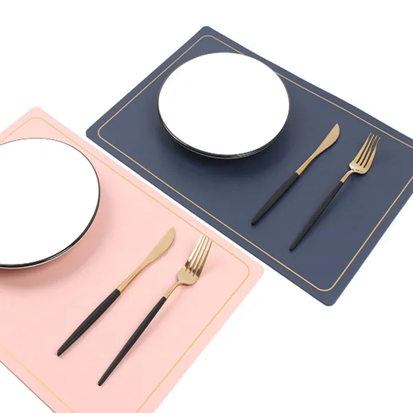 Pink_Pu_Leather_Dining_Table_Mat_Waterproof_Heat_Insulation_Placements