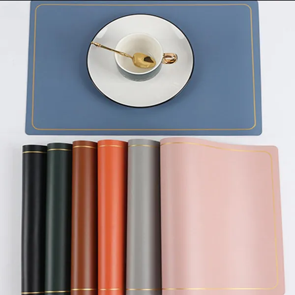 Pink_Pu_Leather_Dining_Table_Mat_Waterproof_Heat_Insulation_Placements