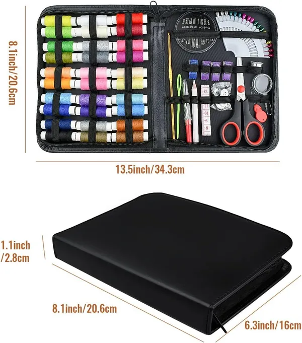 Multicolor_98/126_Sewing_Kit,_Portable_Sewing_Kit_Box_Sewing_Supplies_Accessories_With_Thread_Spools,_Scissors,_Thread_Needles,Tape_Measure_For_Diy