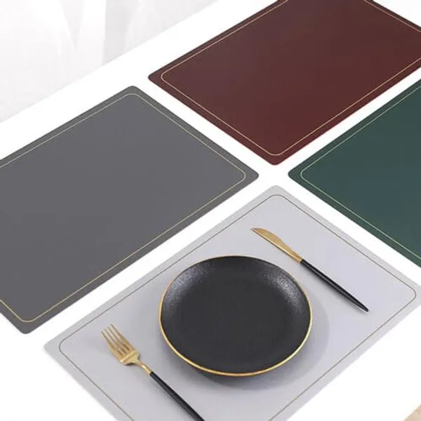 Silver_Leather_Placemats_For_Dining_Table,_Waterproof_Heat_Resistant_Easy_To_Clean_Non-Slip_Wipeable_Pu_Leather_Place_Mats_Indoor,_Washable_Kitchen_Table_Mats