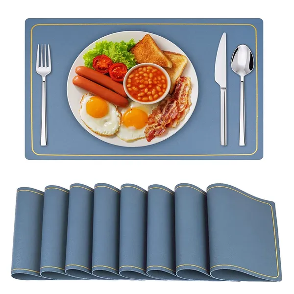 Sky_Blue_Pu_Leather_Dining_Table_Mat_Waterproof_Heat_Insulation_Placements
