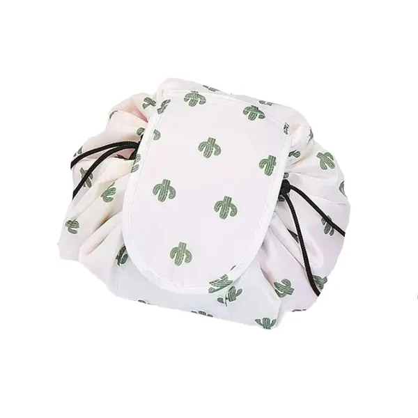 White_Women's_Convenient_And_Waterproof_Multifunction_Portable_Lazy_Travel_Cosmetic_Storage_Makeup_Organizer_Toiletry_Bag_With_Drawstrings