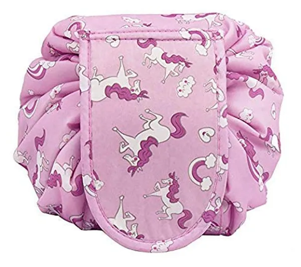 Pink_Horse_Women's_Convenient_And_Waterproof_Multifunction_Portable_Lazy_Travel_Cosmetic_Storage_Makeup_Organizer_Toiletry_Bag_With_Drawstrings