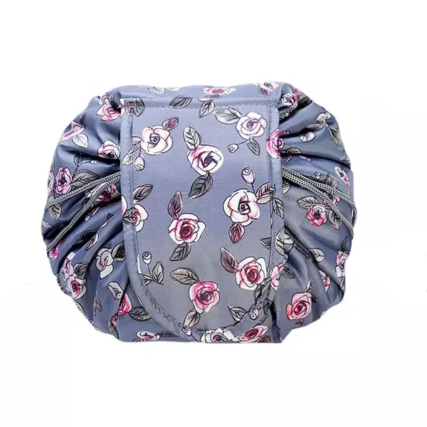 Grey_Women's_Convenient_And_Waterproof_Multifunction_Portable_Lazy_Travel_Cosmetic_Storage_Makeup_Organizer_Toiletry_Bag_With_Drawstrings