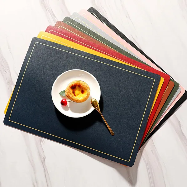 Set_of_6_Orange_Pu_Leather_Dining_Table_Mat_Waterproof_Heat_Insulation_Placements