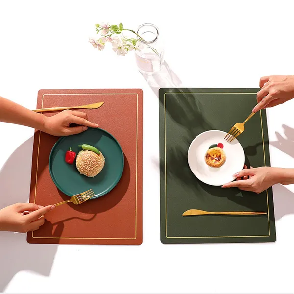 Set_of_6_Orange_Pu_Leather_Dining_Table_Mat_Waterproof_Heat_Insulation_Placements