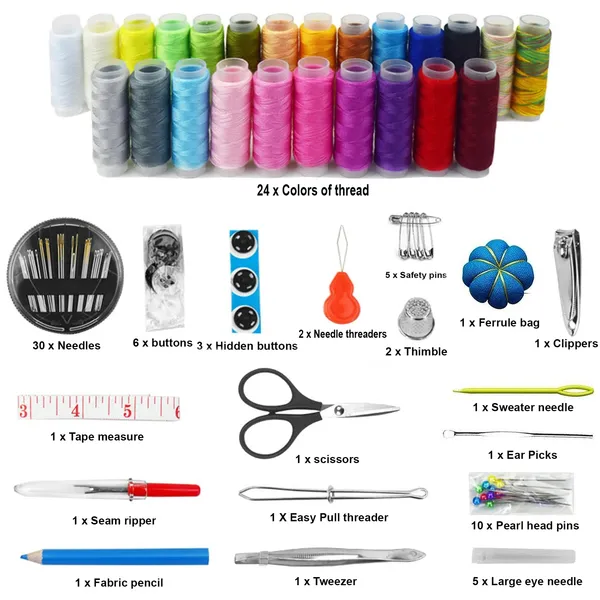 Maharsh_98_Sewing_Kit,_Portable_Sewing_kit_Box_Sewing_Supplies_Accessories_with_Thread_Spools,_Scissors,_Thread_Needles,Tape_Measure_for_DIY