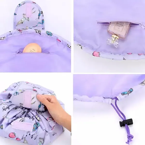 Purple_Women's_Convenient_And_Waterproof_Multifunction_Portable_Lazy_Travel_Cosmetic_Storage_Makeup_Organizer_Toiletry_Bag_With_Drawstrings
