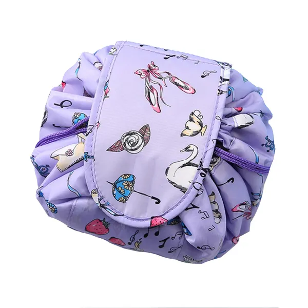 Purple_Women's_Convenient_And_Waterproof_Multifunction_Portable_Lazy_Travel_Cosmetic_Storage_Makeup_Organizer_Toiletry_Bag_With_Drawstrings