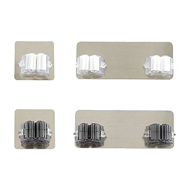 Silver_Pack_Of_2_Wall_Mounted_Mop_&_Broom_Hanger_Single_&_Double_Holder_Organiser,_For_Kitchen,_Bathroom_Garage_And_Garden
