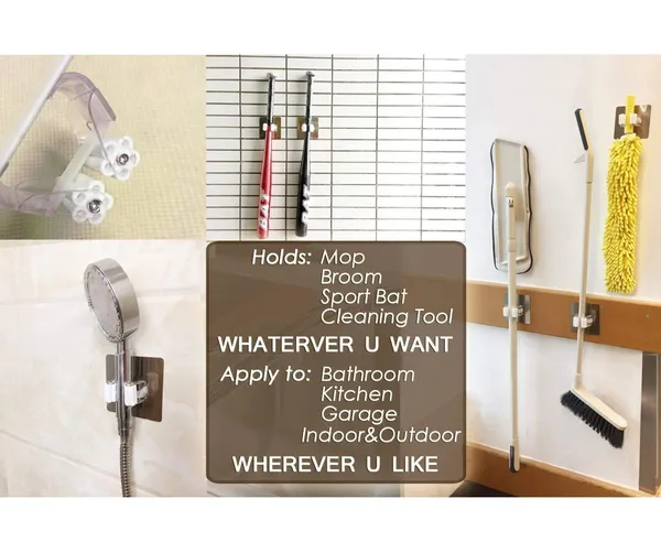 Silver_Pack_Of_2_Wall_Mounted_Mop_&_Broom_Hanger_Single_&_Double_Holder_Organiser,_For_Kitchen,_Bathroom_Garage_And_Garden