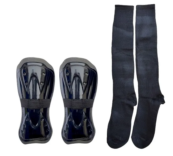 Black_Plastic_&_Foam_Premium_&_Elegant_Football_Shinguard_With_Socks_For_Sports_(Pack_Of_2)