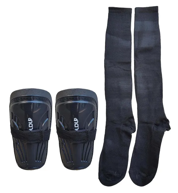 Football_Shin_Guards_And_Socks_Set_Protective_Plastic_Leg_Guards_For_Boys_Girls_Shock_Absorbent_Eva_Foam_Shin_Pads_Dadu_Black_Socks