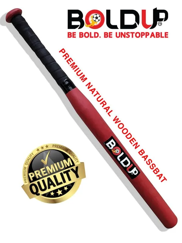 Heavy_Duty_Solid_Wooden_Hockey_Stick_36_Weighted_Practice_Self_Defense_Bat_Combo_Of_2_Bassbat_Red_Hockey