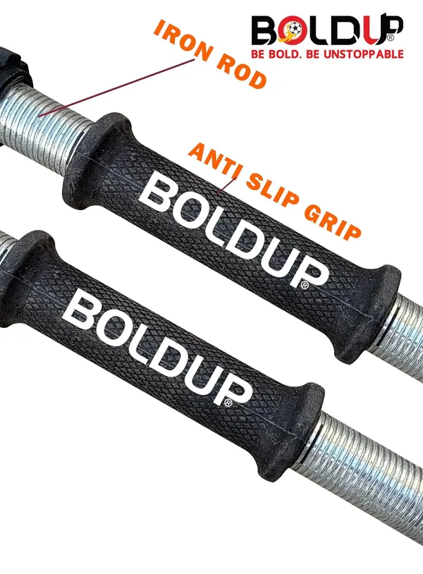 Weight_Lifting_Strength_Training_And_Exercise_Fitness_14_Inch_Dumbbell_Rod_Bar_With_4_Plastic_Nuts_For_Home_Gym_Workout_Pack_Of_2