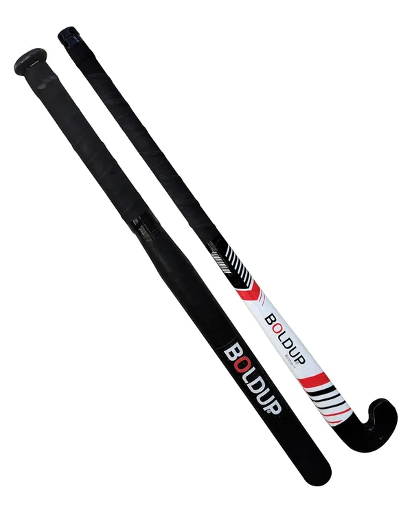 Heavy_Duty_Solid_Wooden_Hockey_Stick_36_Weighted_Practice_Self_Defense_Bat_Combo_Of_Black_Bassbat_Hockey