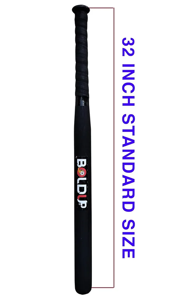 Heavy_Duty_Solid_Wooden_Hockey_Stick_36_Weighted_Practice_Self_Defense_Bat_Combo_Of_Black_Bassbat_Hockey