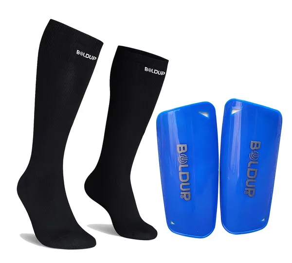 Football_Shin_Guard_With_Stocking_Socks_Combo_Lightweight_Plastic_Leg_Guards_With_Eva_Foam_Padding_For_Kids_Girl_Boys_Blue_Left_Right_Socks