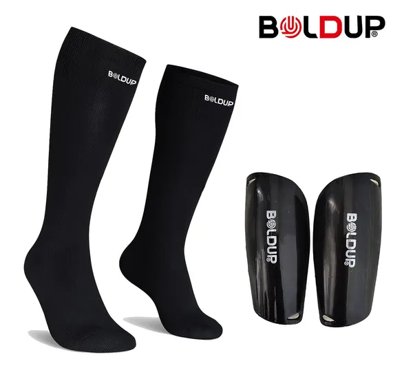 Football_Shin_Guard_With_Stocking_Socks_Combo_Lightweight_Plastic_Leg_Guards_With_Eva_Foam_Padding_For_Kids_Girl_Boys_Black_Left_Right_Socks