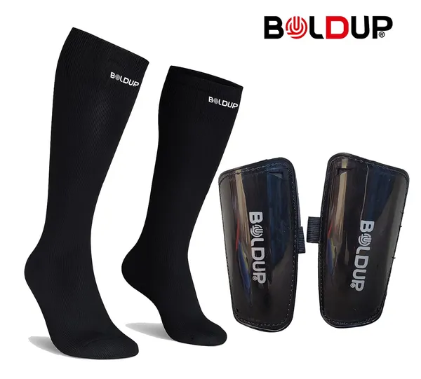 Football_Shin_Guard_With_Stocking_Socks_Combo_Lightweight_Plastic_Leg_Guards_With_Eva_Foam_Padding_For_Kids_Girl_Boys_Black_Left_Right_Velcro_Socks