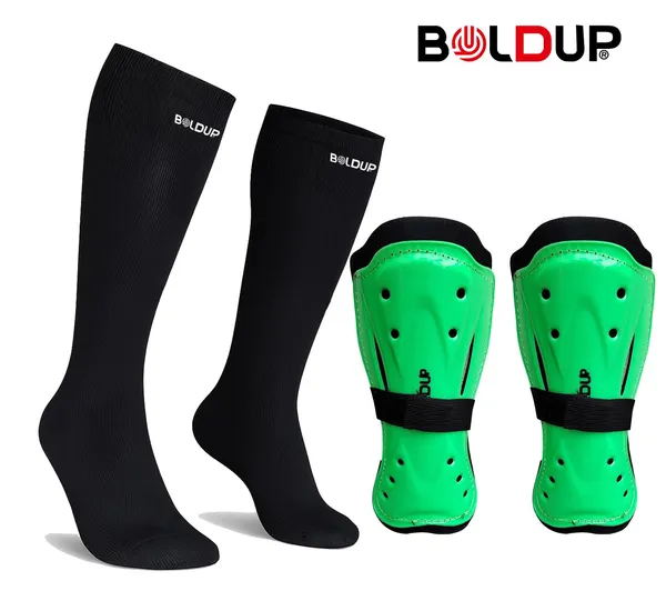 Football_Shin_Guard_With_Stocking_Socks_Combo_Lightweight_Plastic_Leg_Guards_With_Eva_Foam_Padding_For_Kids_Girl_Boys_Butter_Fly_Green_Dark_Socks