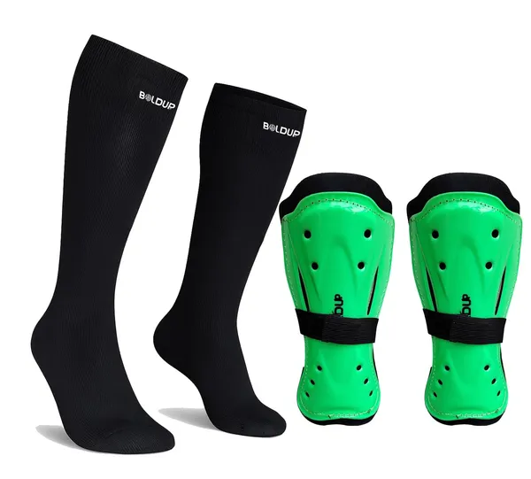 Football_Shin_Guard_With_Stocking_Socks_Combo_Lightweight_Plastic_Leg_Guards_With_Eva_Foam_Padding_For_Kids_Girl_Boys_Butter_Fly_Green_Dark_Socks